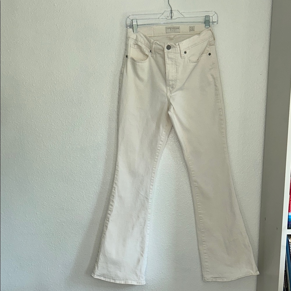 Lucky Brand Cream Wide Leg Flare Jeans Premium Denim